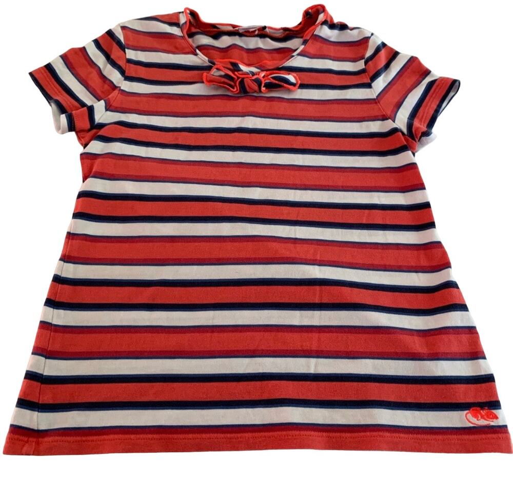 Little Marc Jacobs girls designer striped bow front short sleeve tshirt size 10